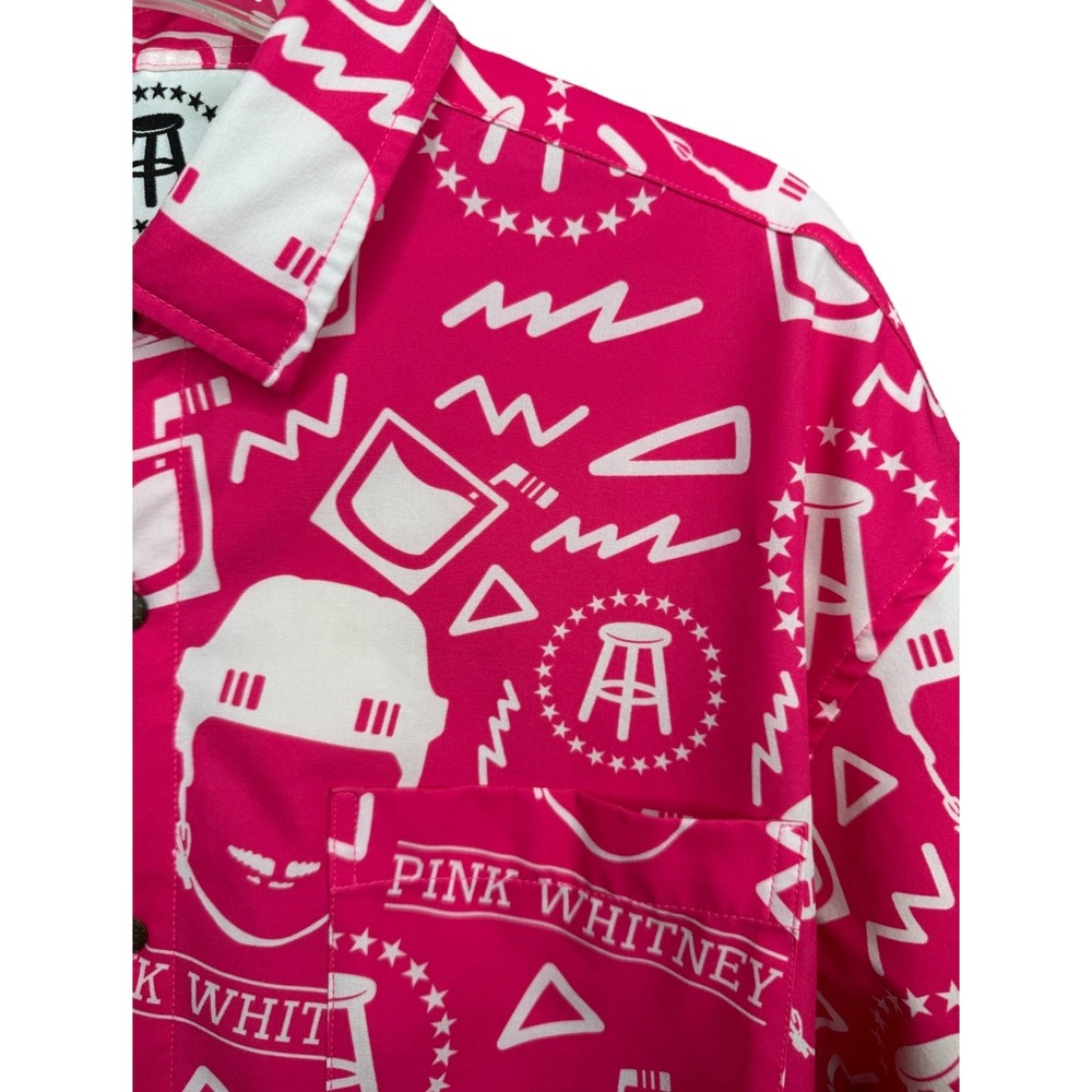 Pink Whitney Barstool Sports TropicalBros Mens Large Pink Button Down Shirt - Picture 3 of 11